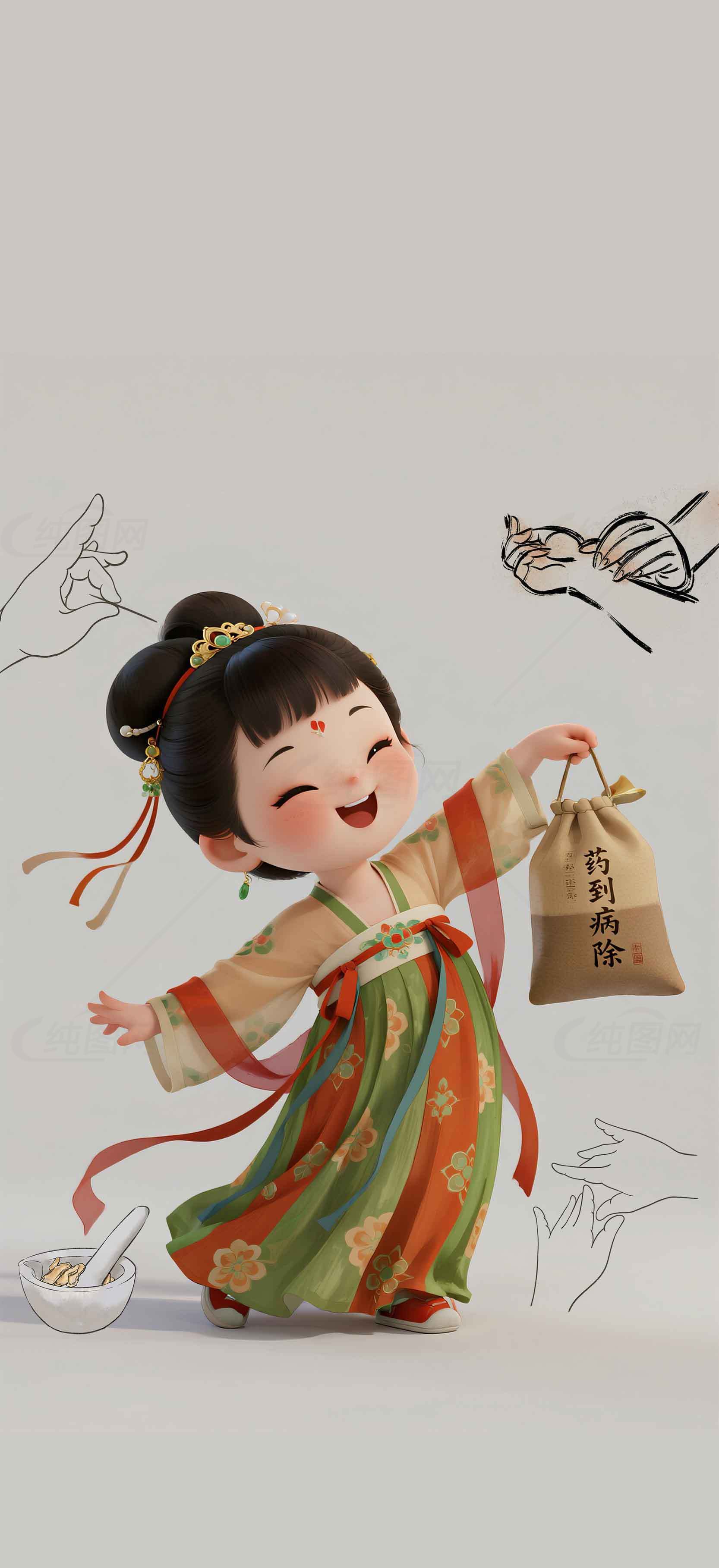 古风手办创意设计：中式传统服饰与细节之美素材
