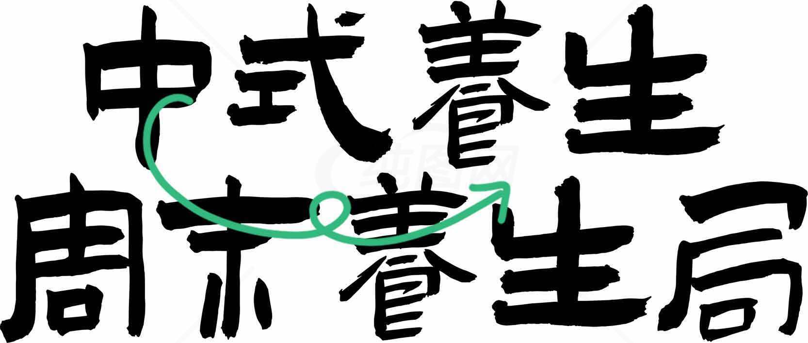 周六中式养生局字体设计素材
