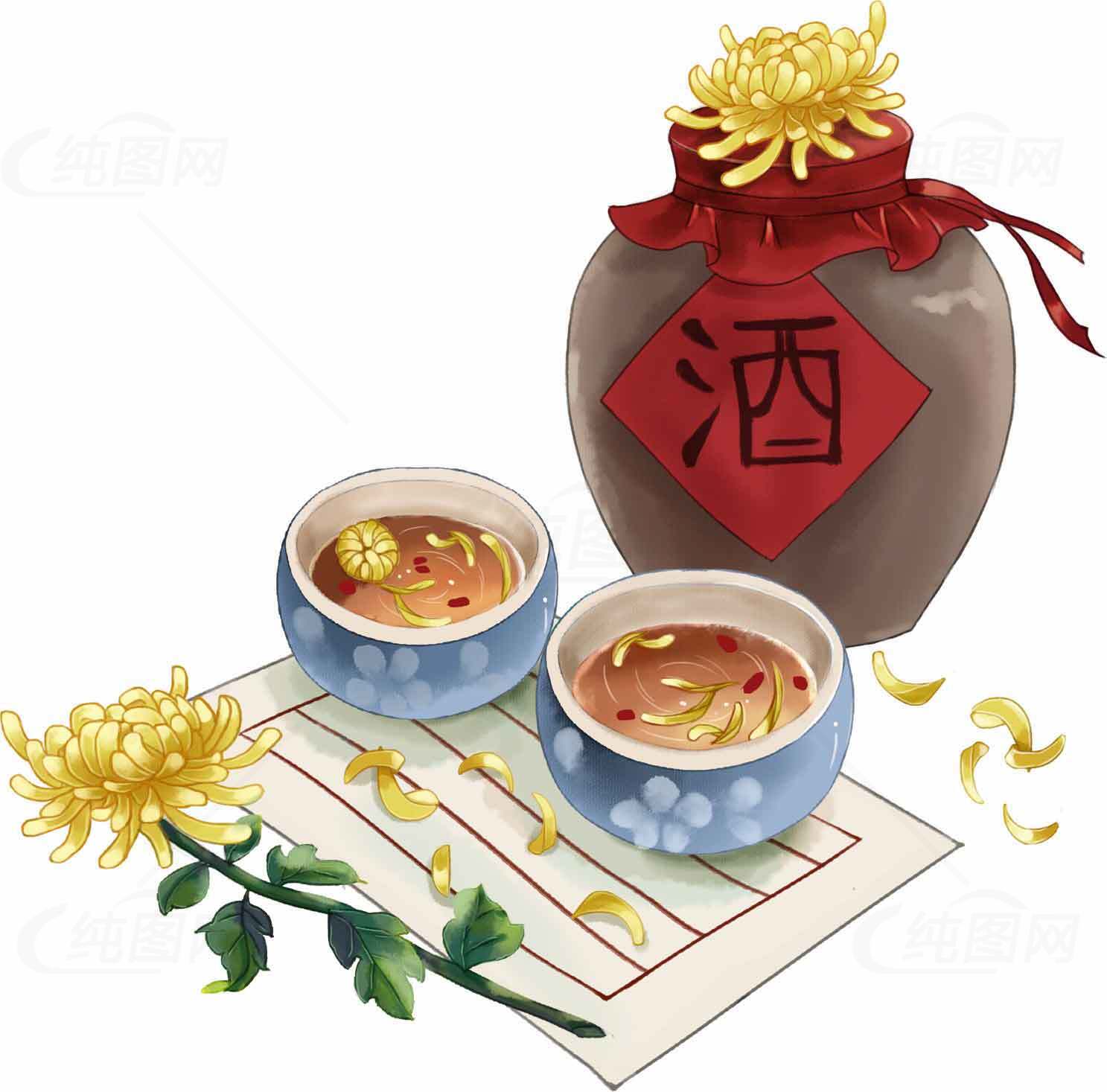 重阳节菊花酒传统文化图片素材