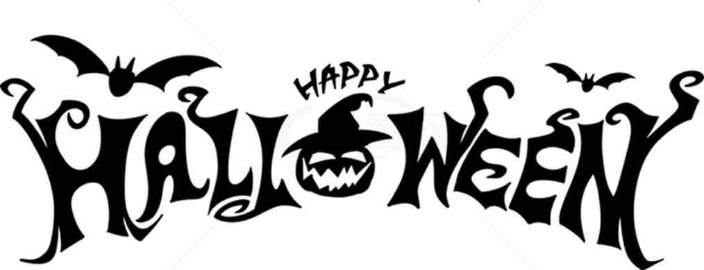 万圣节黑白创意字体设计图片素材