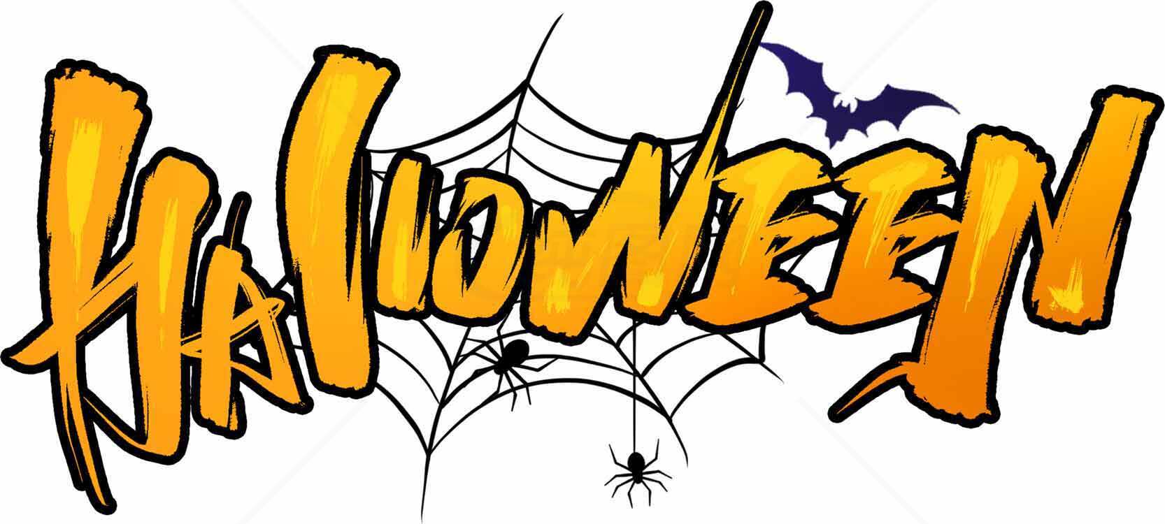 万圣节蜘蛛网与蝙蝠主题设计图片素材