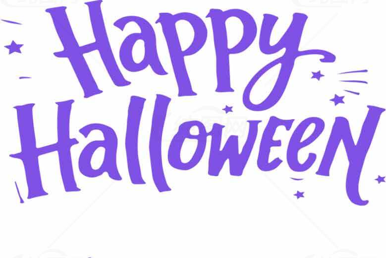 紫色手绘风格万圣节快乐图片素材