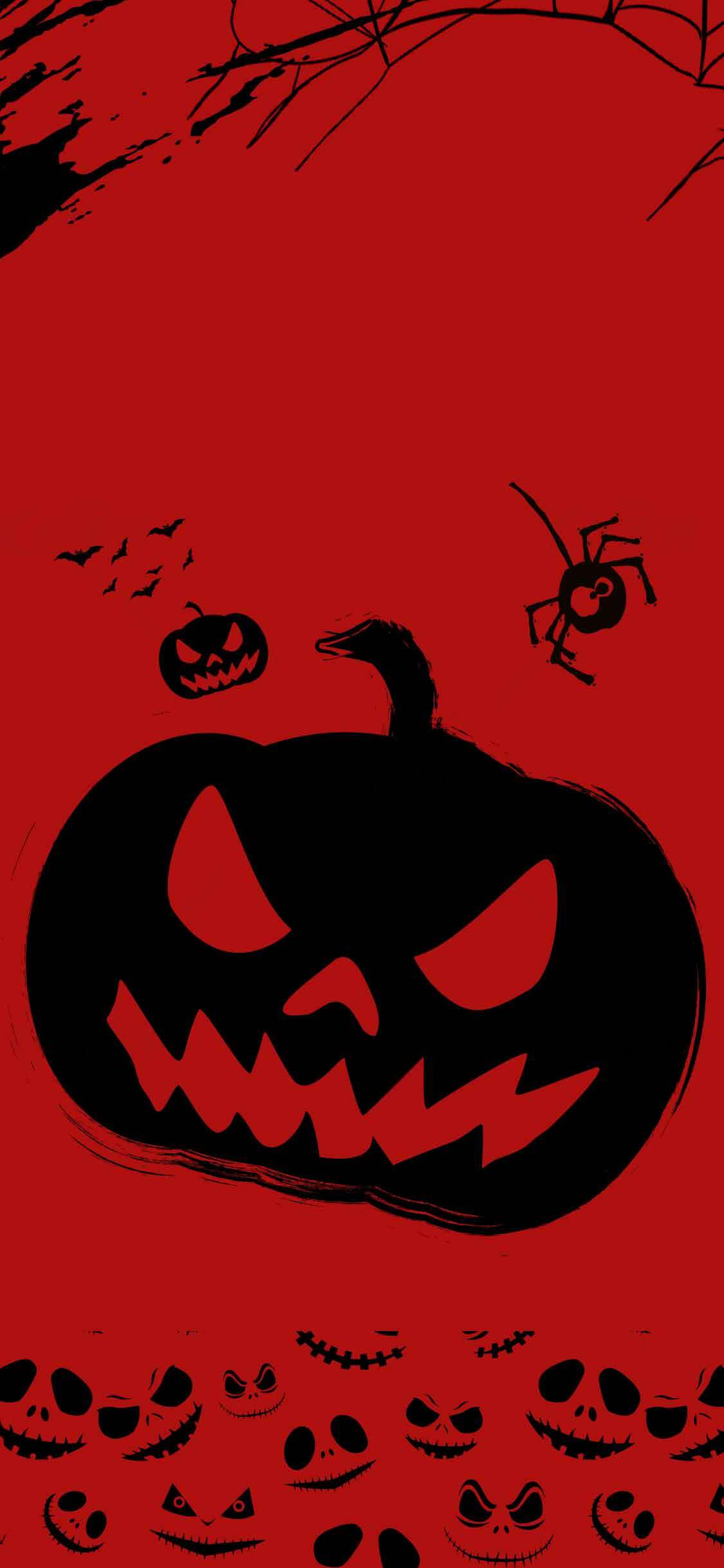 万圣节南瓜灯红黑主题背景图片素材