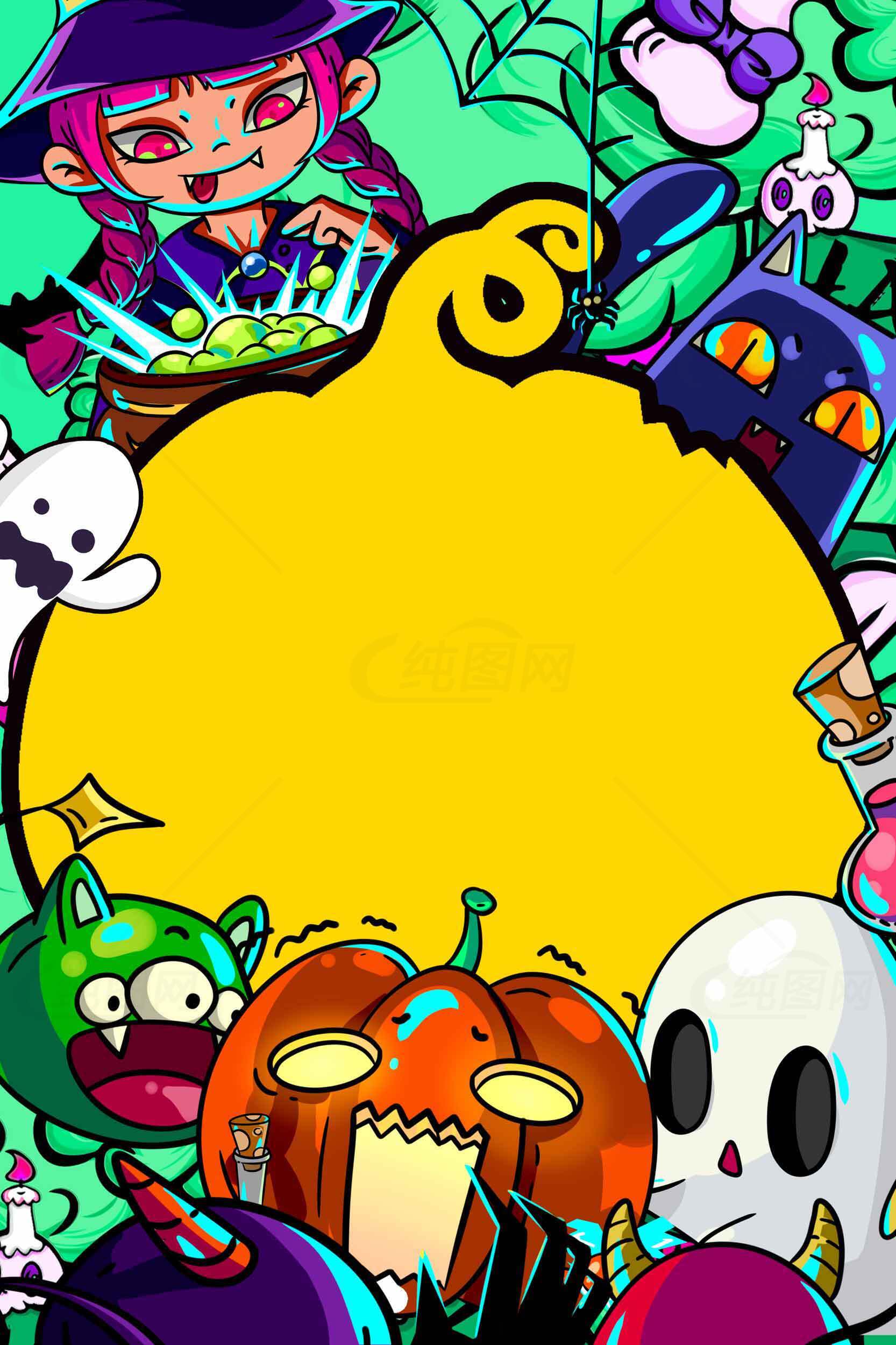 万圣节卡通背景图片免费下载素材