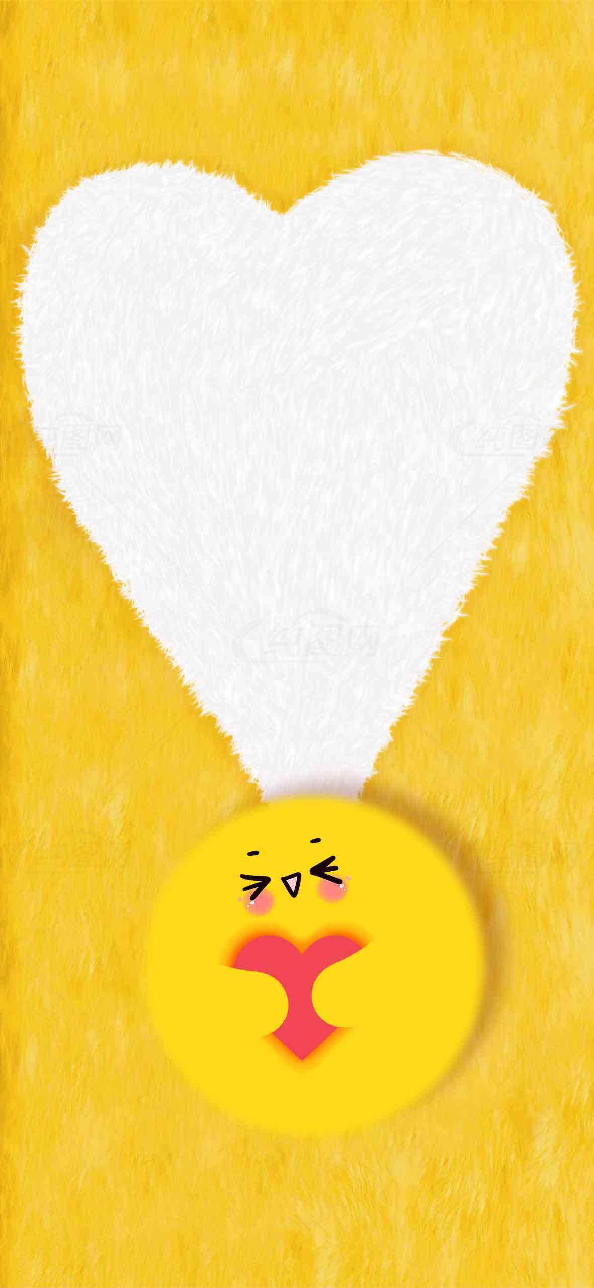 可爱小鸡与爱心背景图片素材