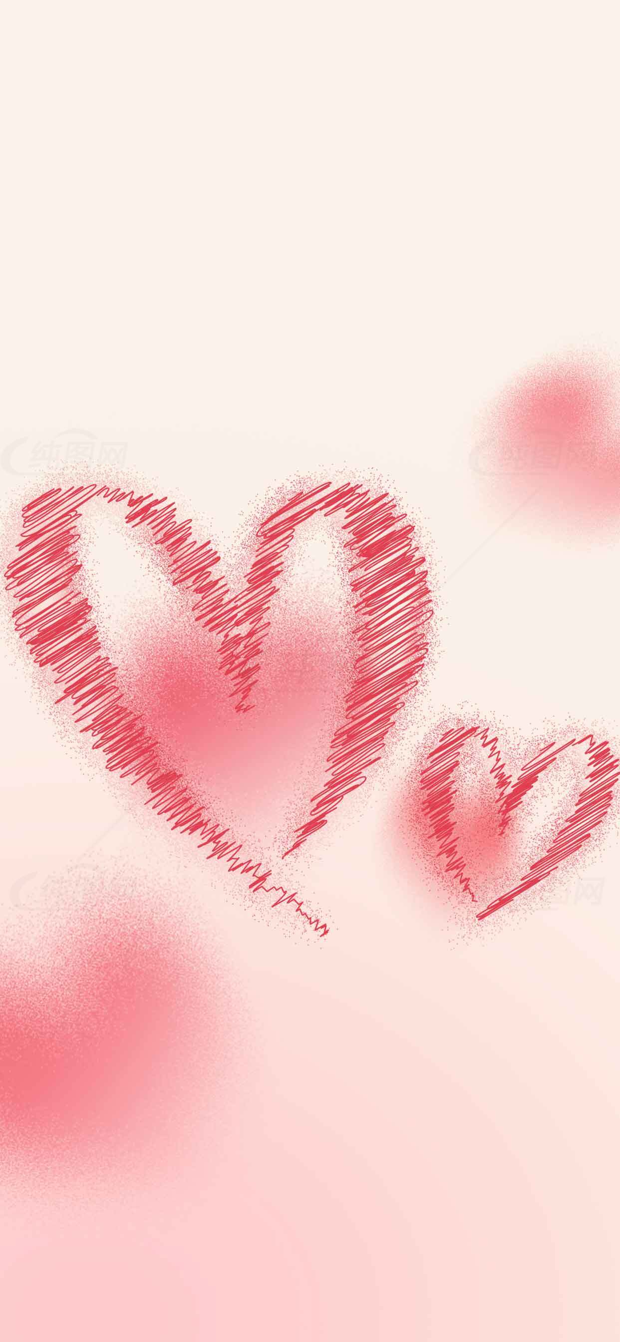 浪漫手绘爱心背景图片素材