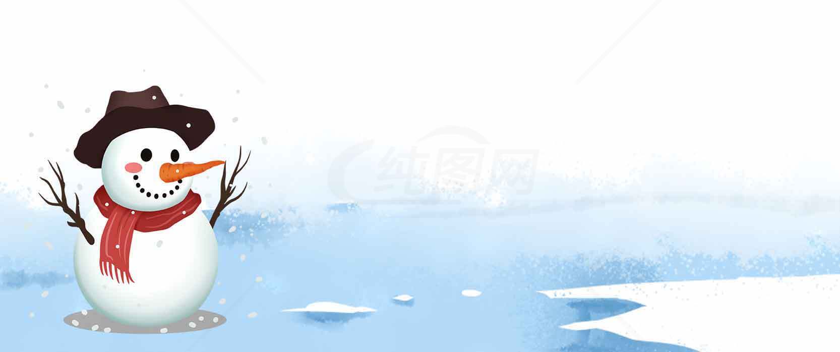 可爱雪人冬季插画背景图片素材