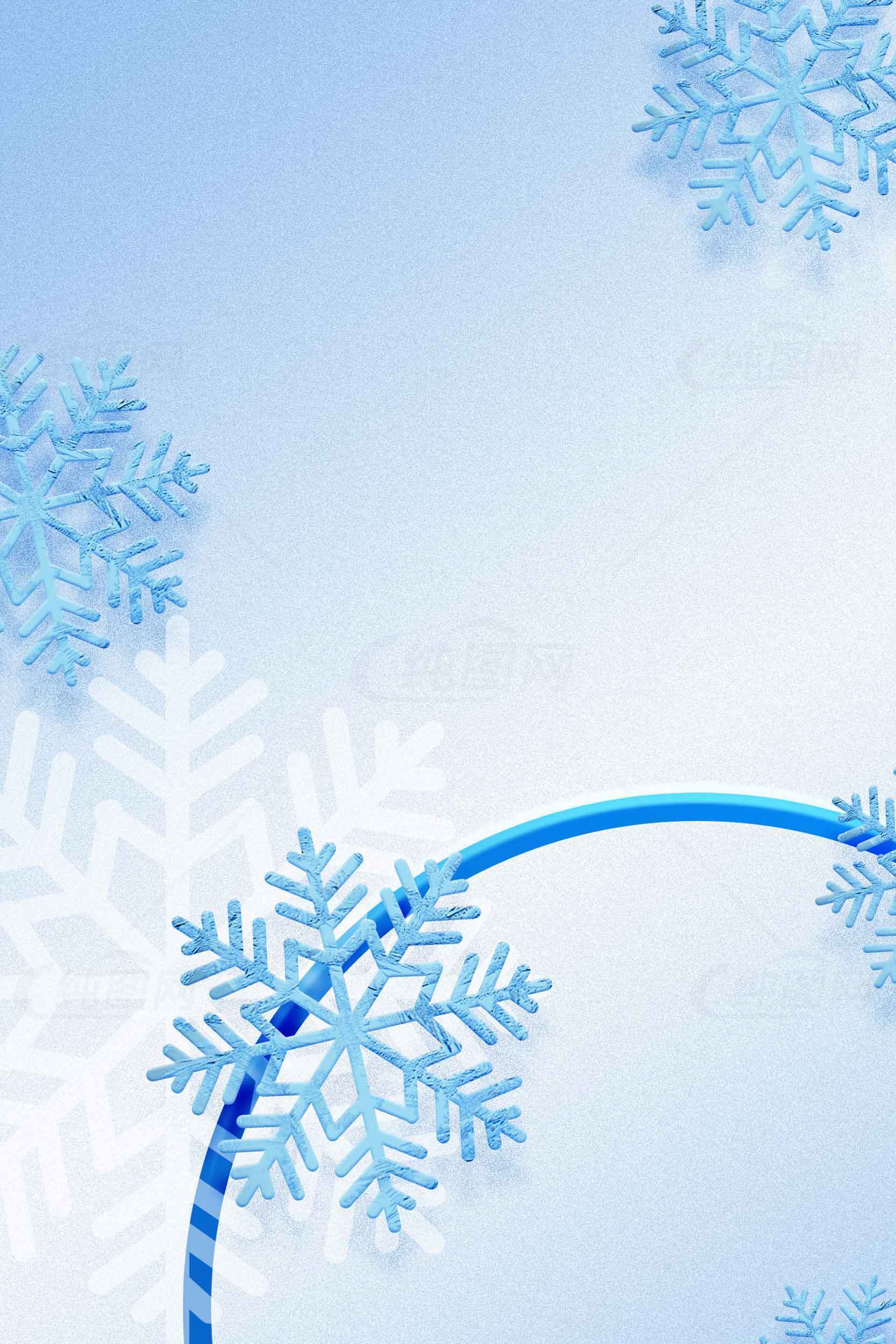 冬季蓝色雪花背景图片素材