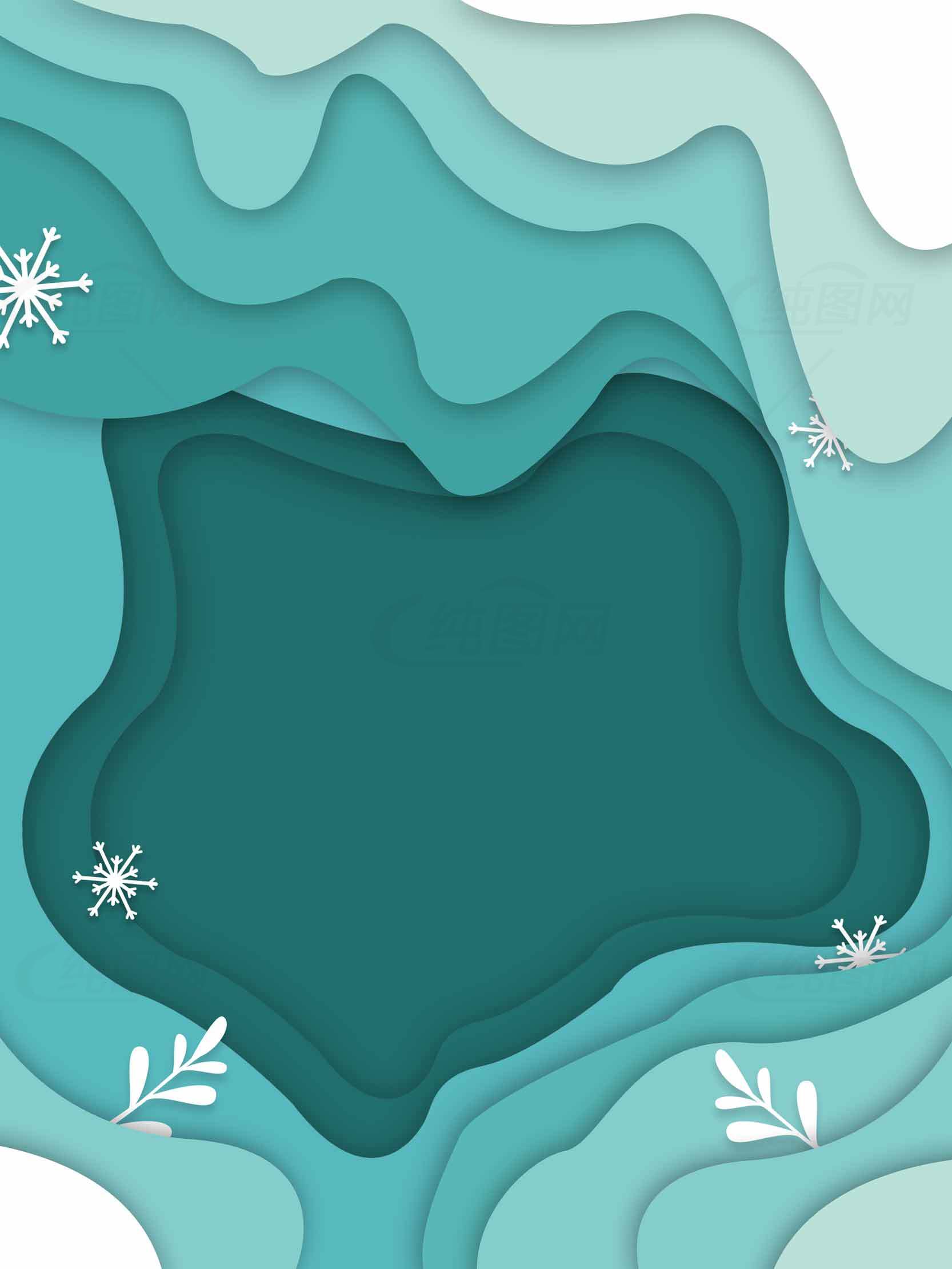 冬季蓝绿色渐变背景设计图片素材