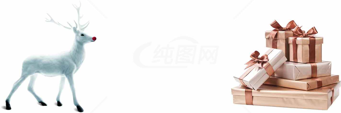 圣诞节驯鹿与礼物图片SEO标题素材