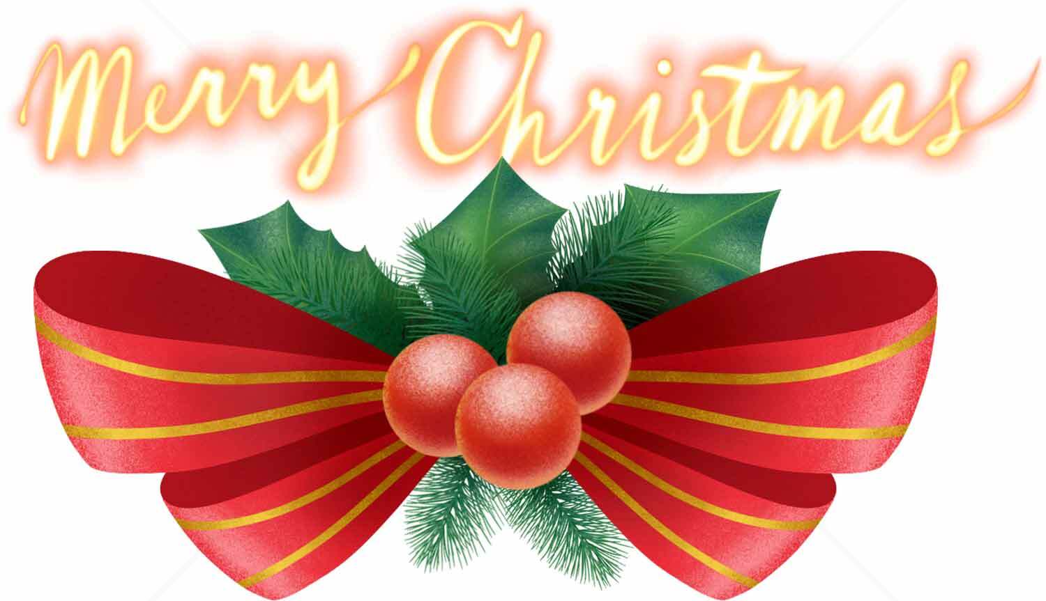 Merry Christmas 红色圣诞节装饰图片素材