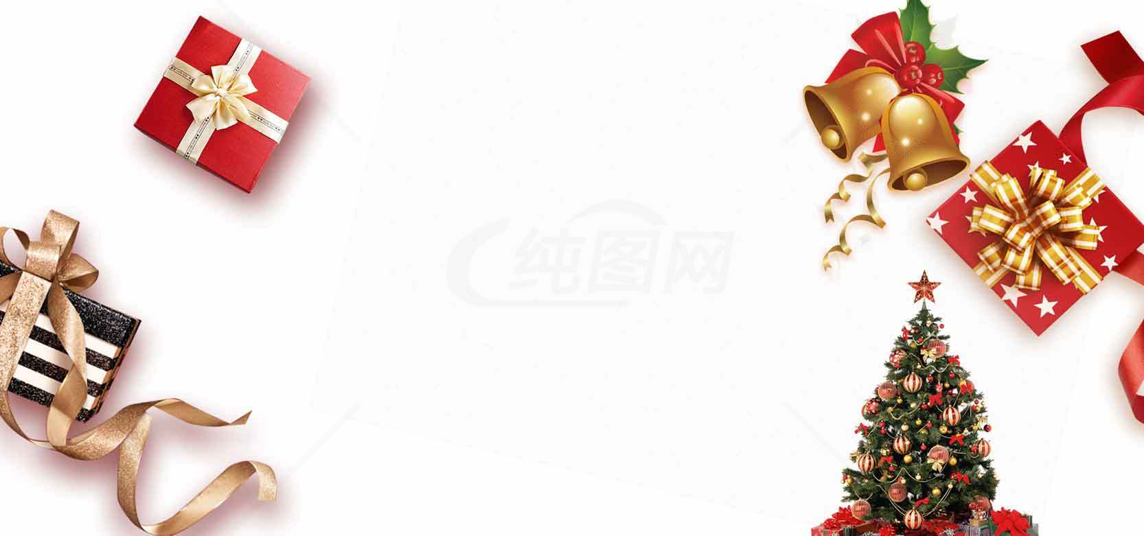 圣诞节礼物与装饰背景图片素材