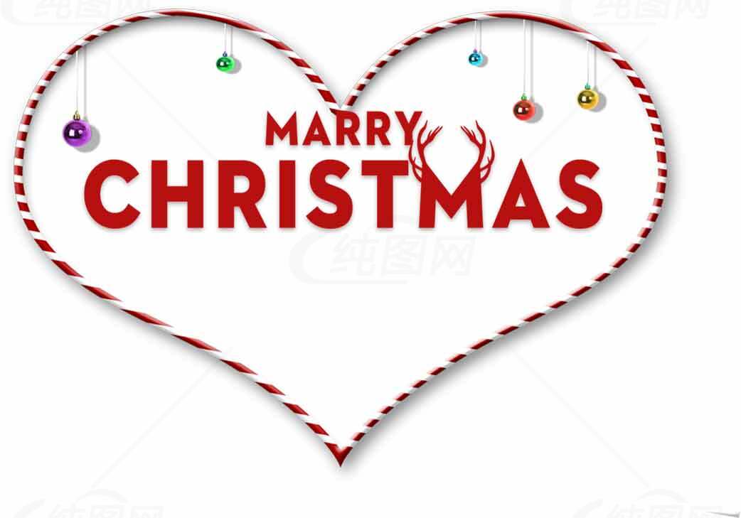 Merry Christmas心形设计图片素材