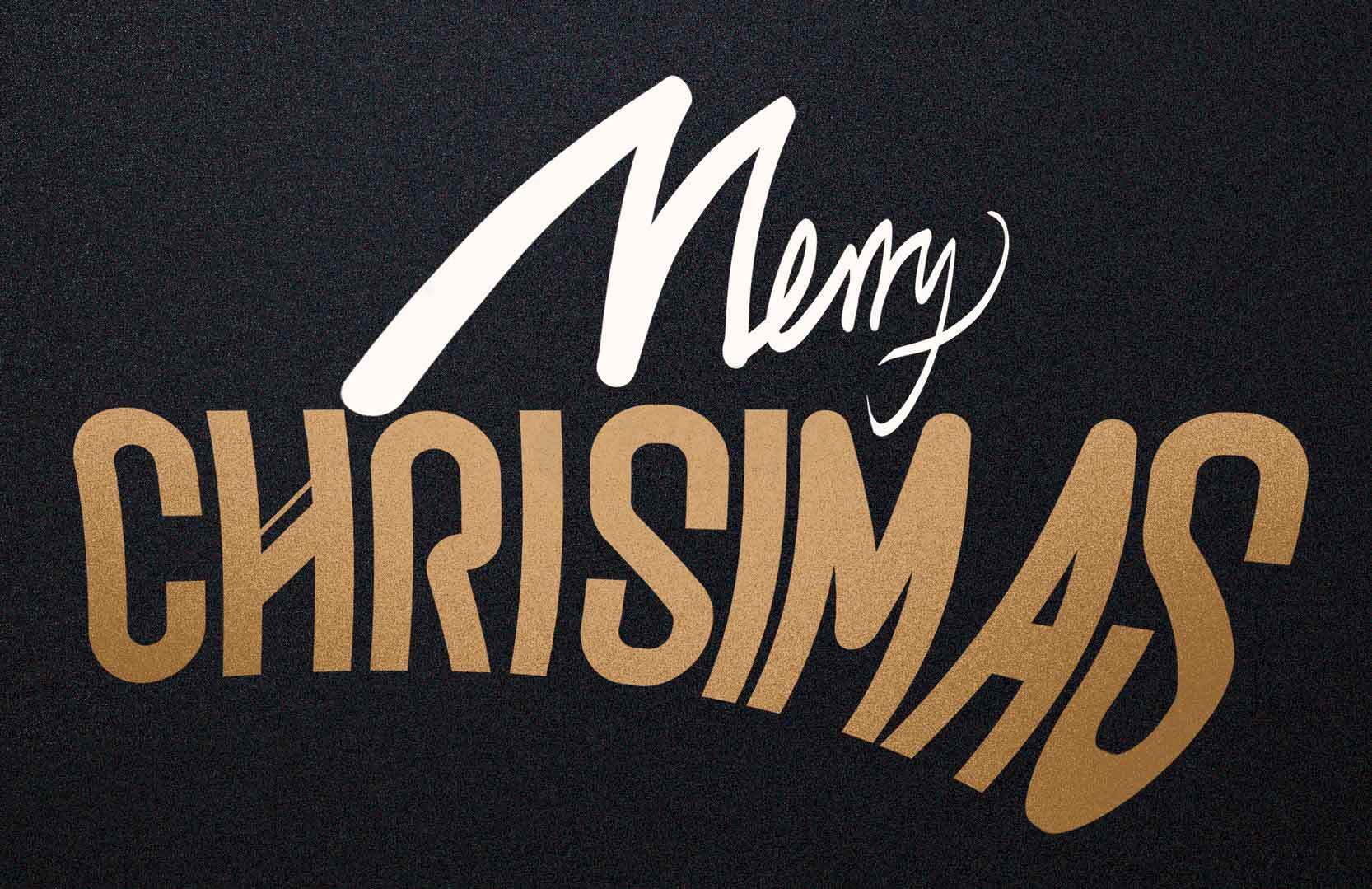 简约黑金圣诞节祝福图片设计素材