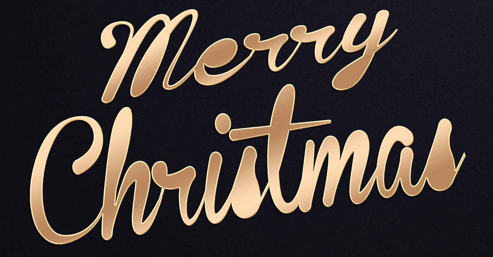 Merry Christmas金色字体设计图片素材