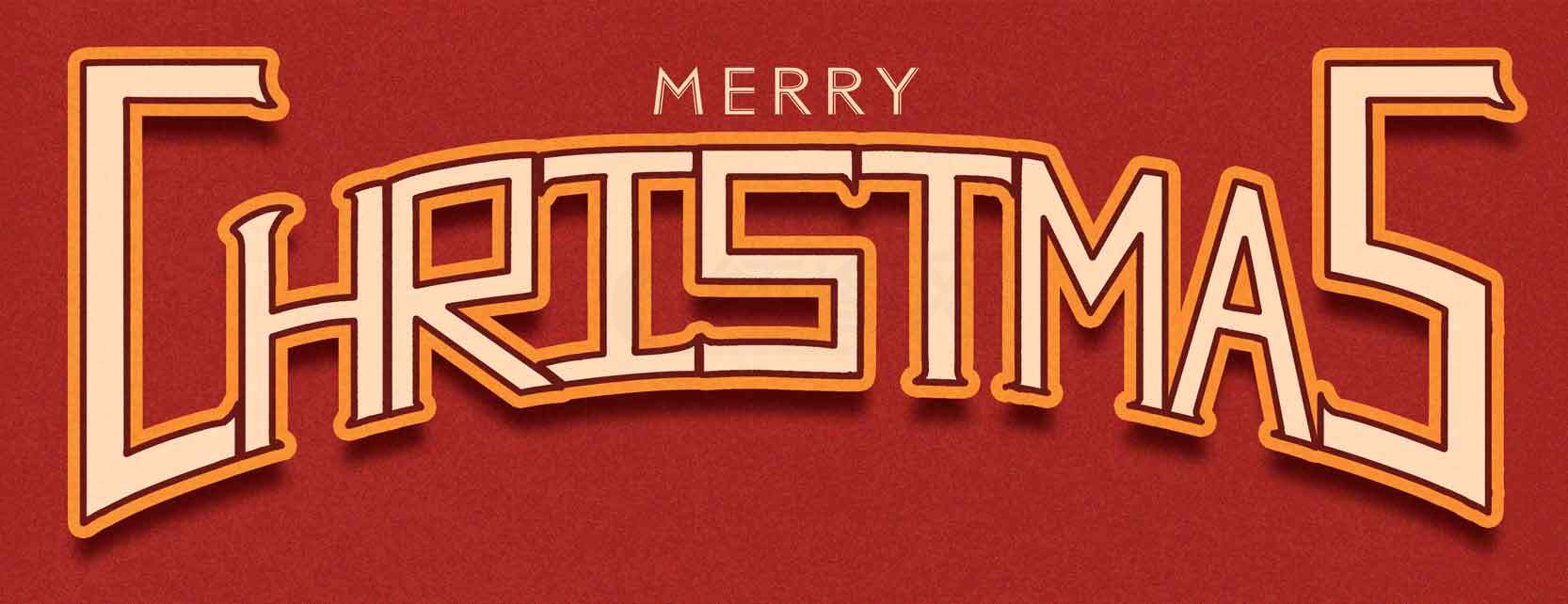 Merry Christmas红色复古字体设计素材