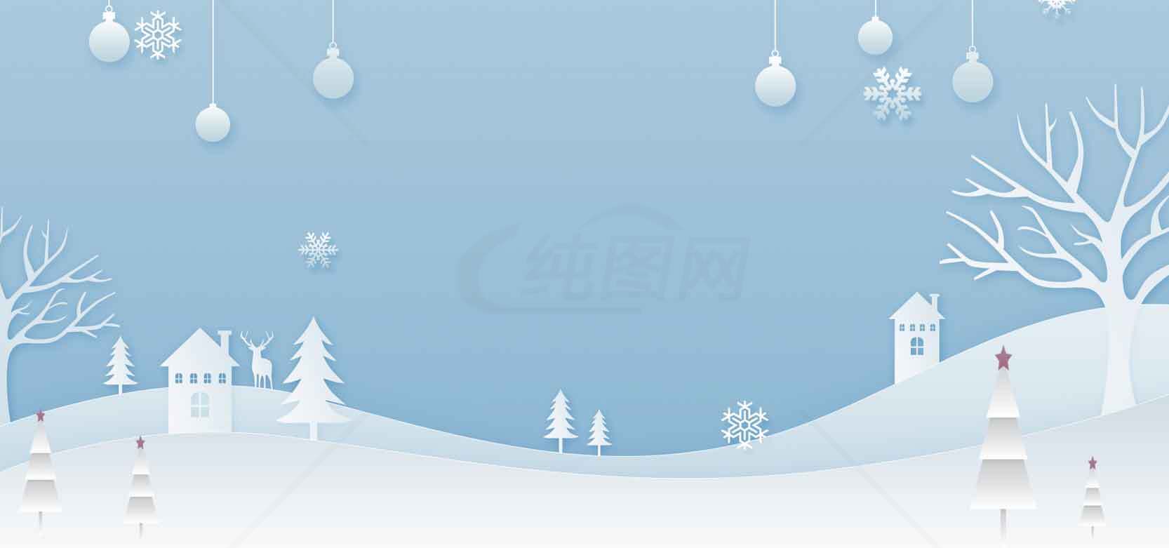 冬季雪景插画背景图片素材