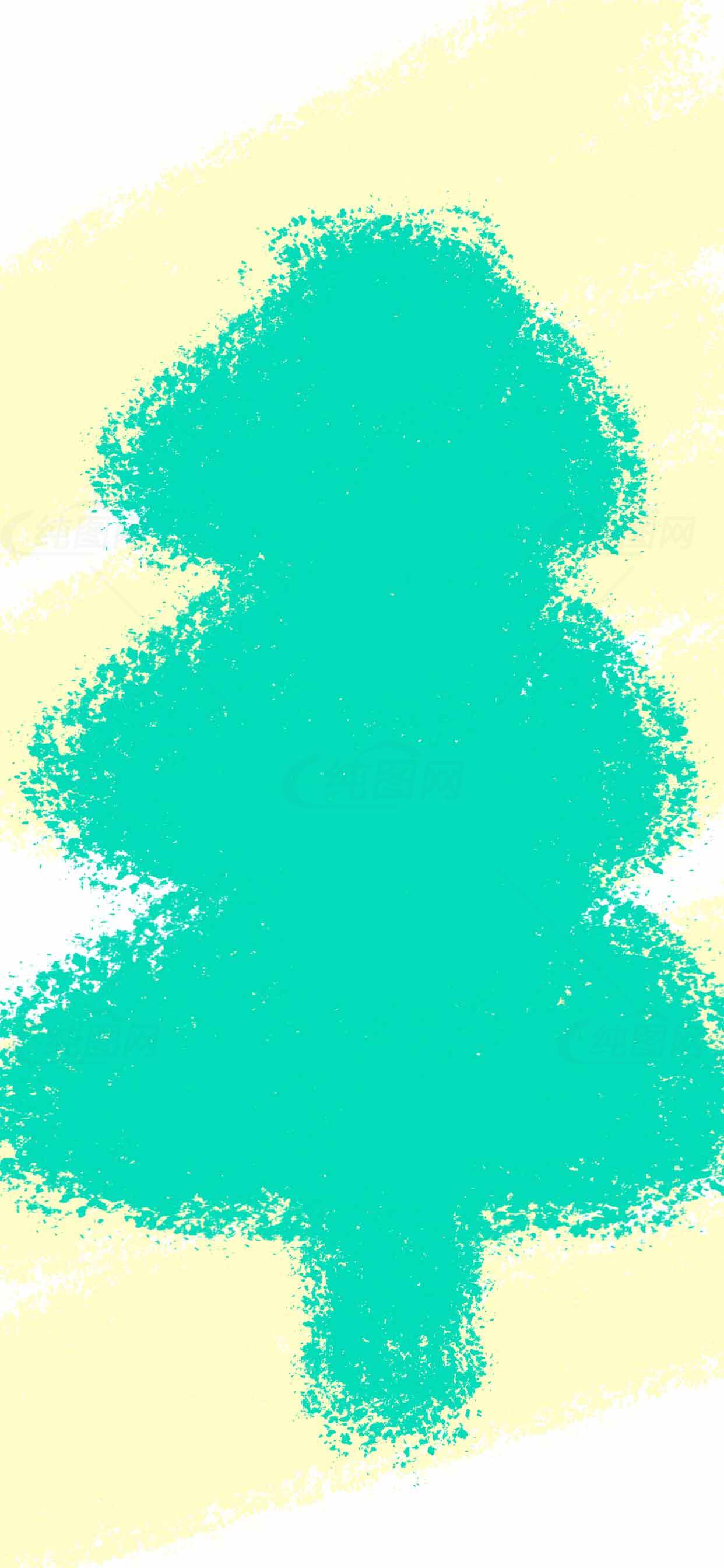 手绘风格绿色圣诞树图片素材