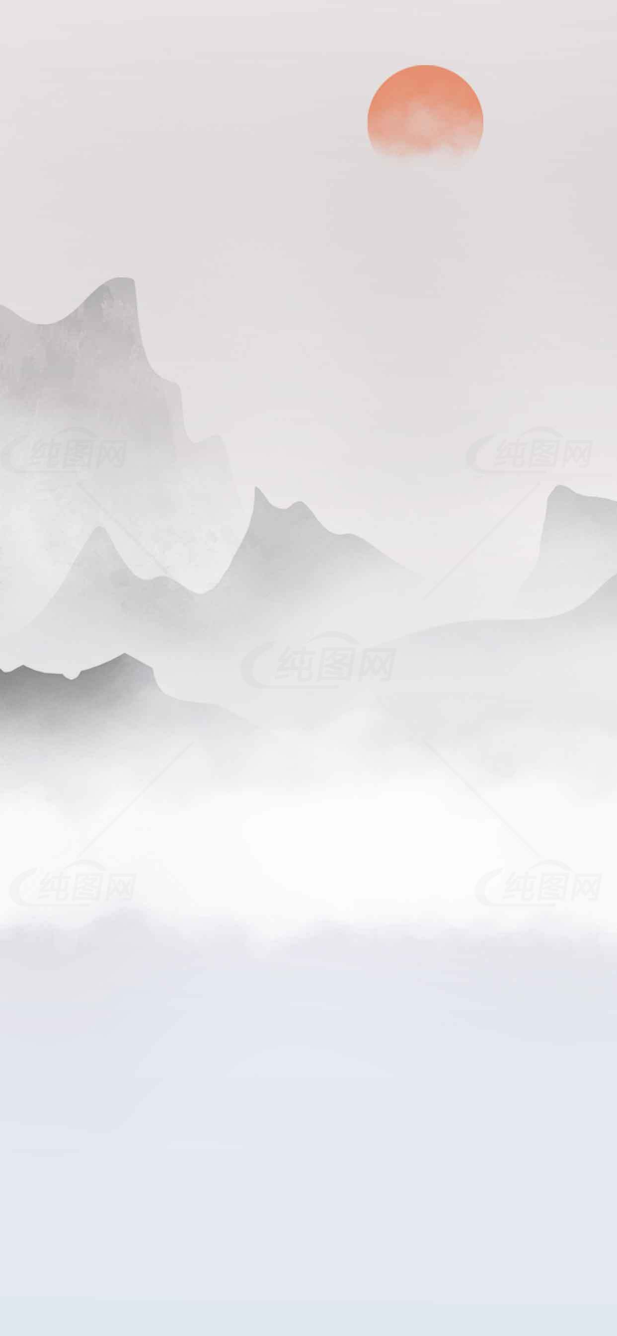 高清水墨山水画背景图片下载素材