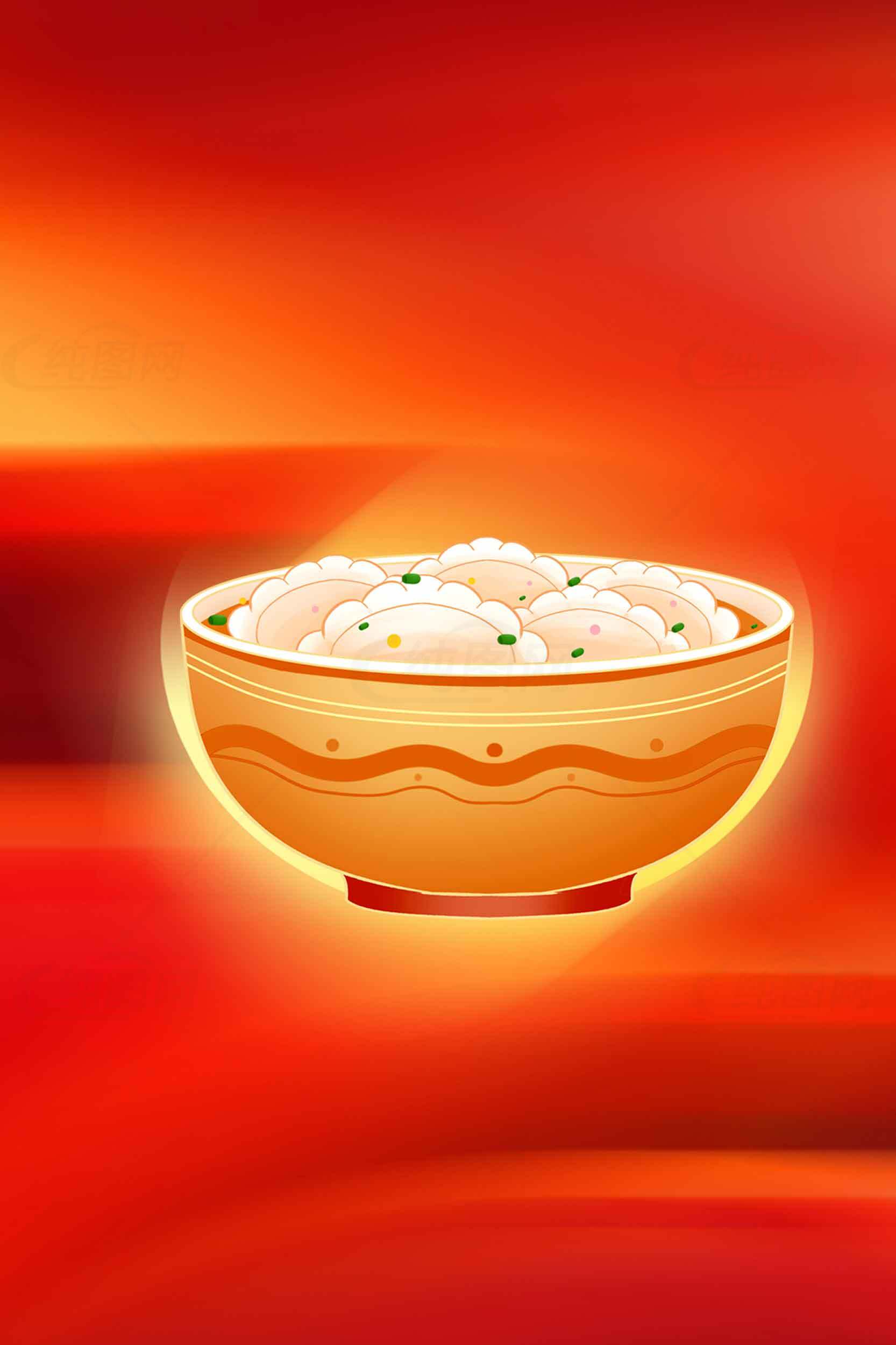 美味米饭红色背景图片素材