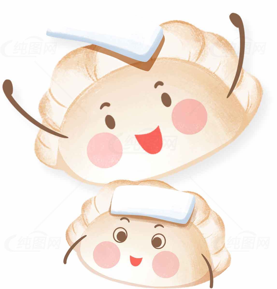 可爱卡通饺子插画图片素材