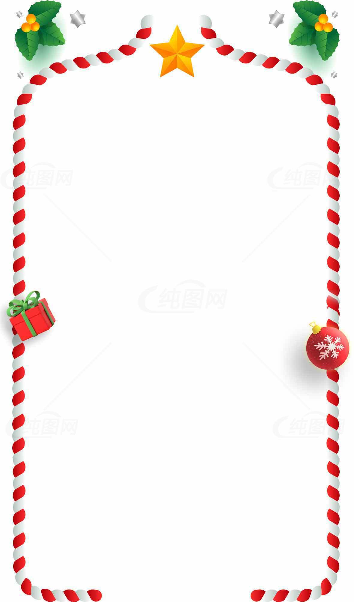 圣诞节糖果边框设计模板素材