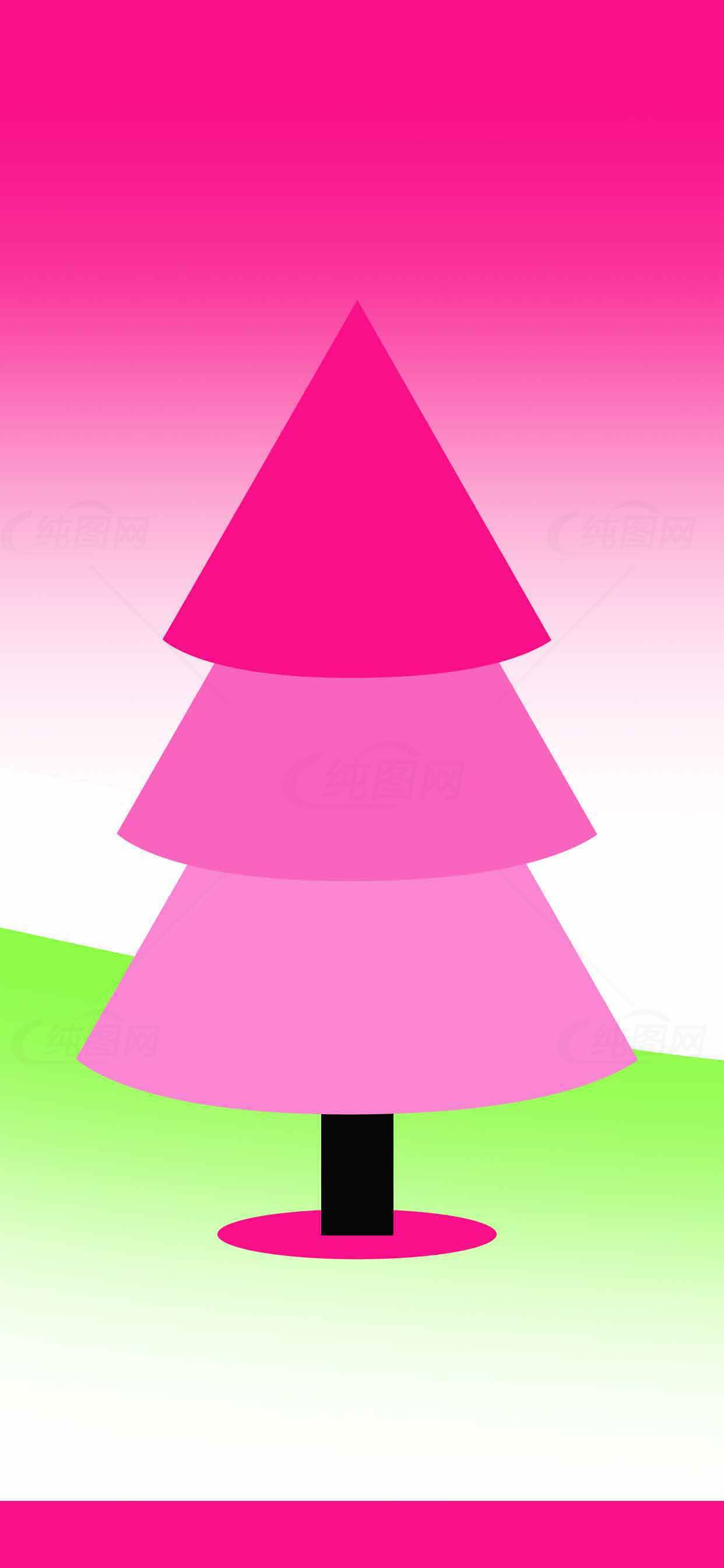 粉色圣诞树插画设计图片素材