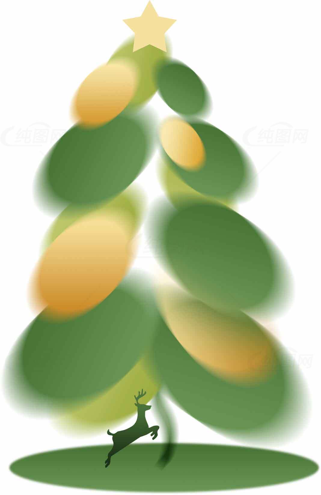 圣诞树与麋鹿插画设计图片素材