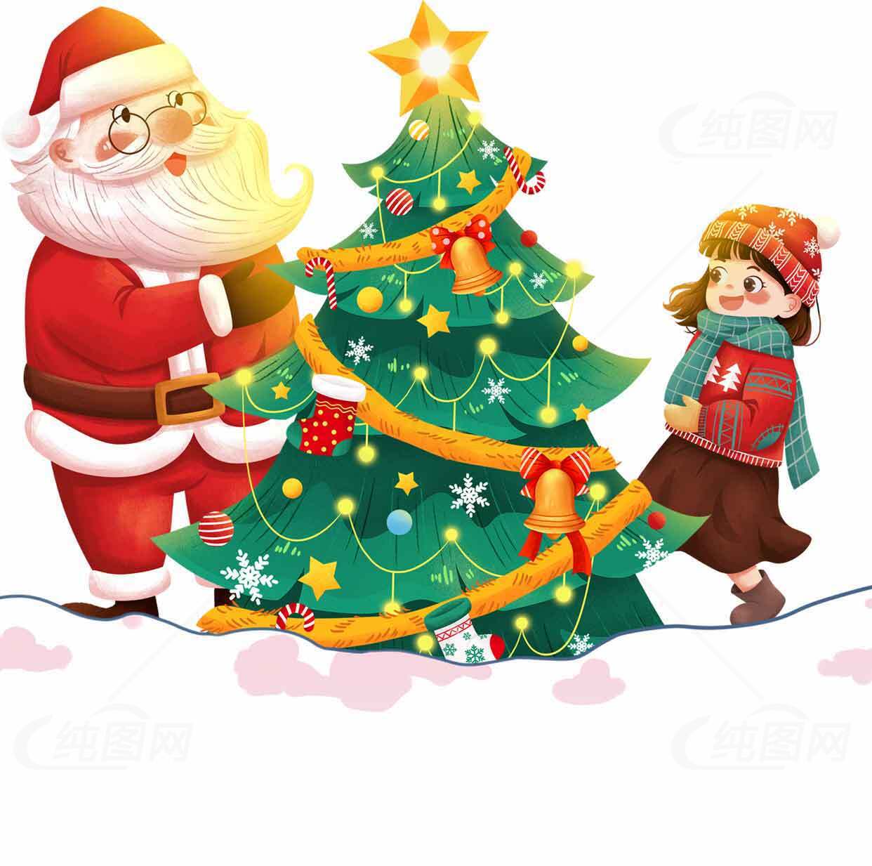 圣诞节装饰与圣诞老人图片SEO标题素材