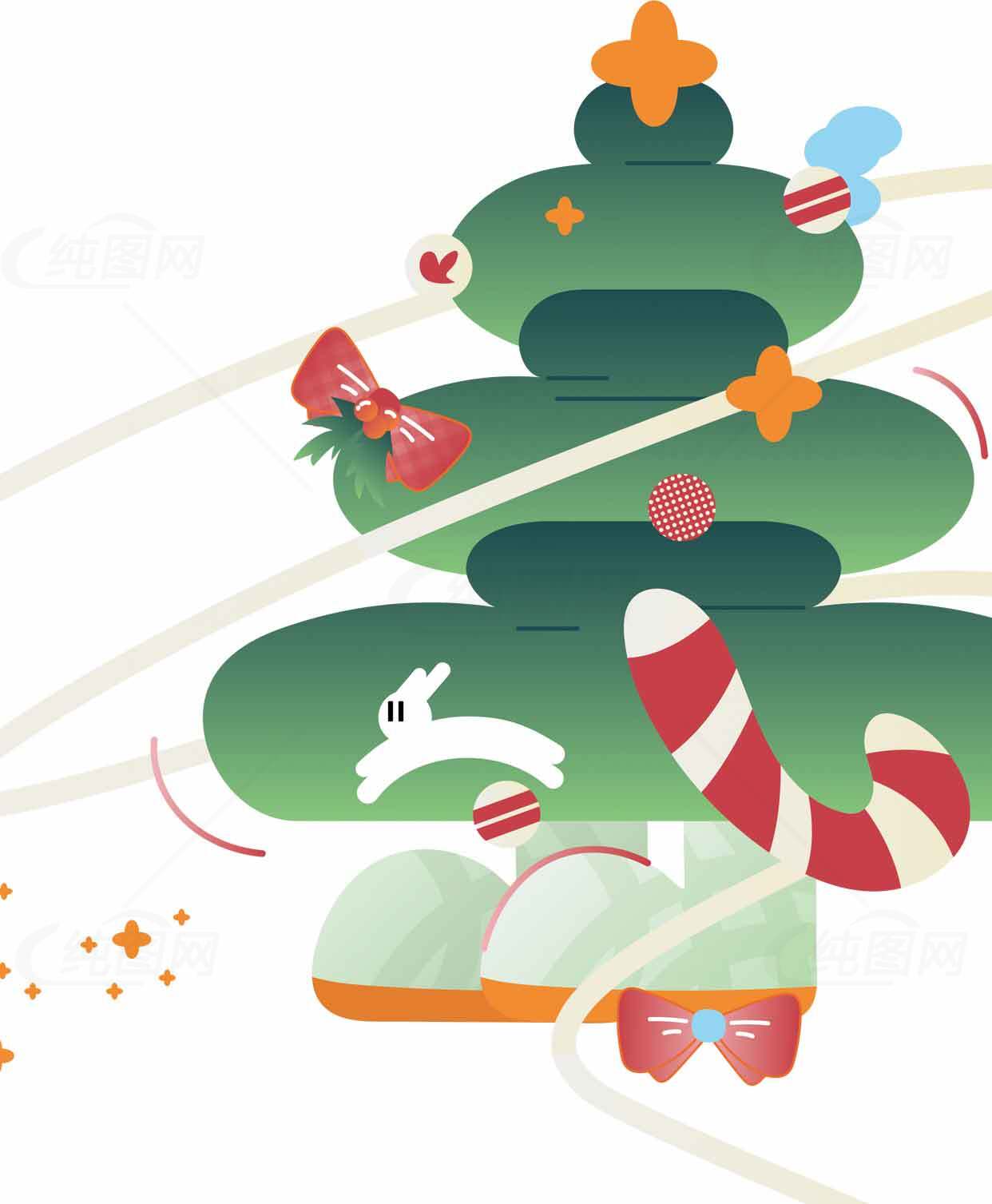 创意圣诞树插画设计图片素材