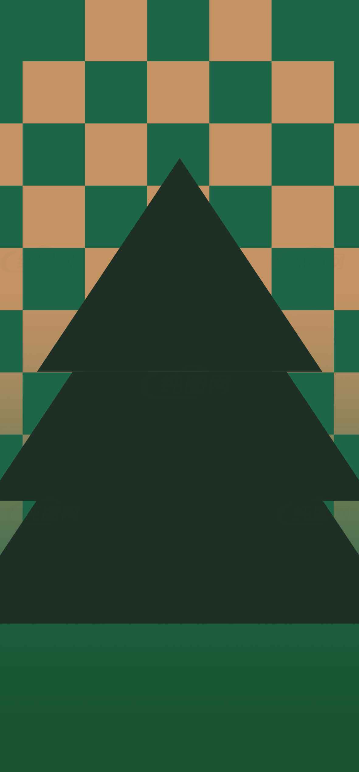 绿色圣诞树与棋盘格背景设计图片素材