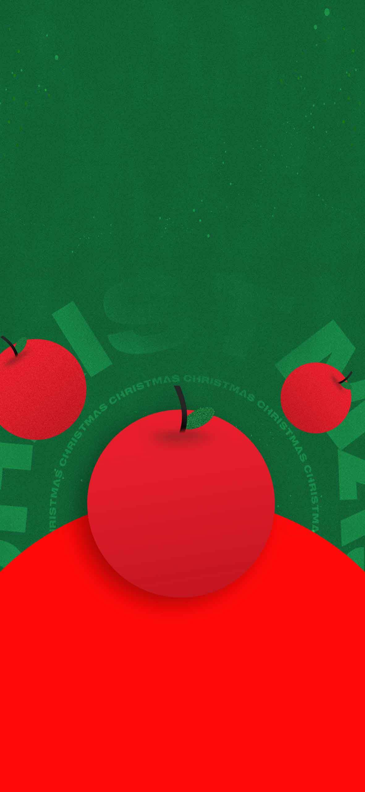 红苹果与绿色背景的简约设计图片素材