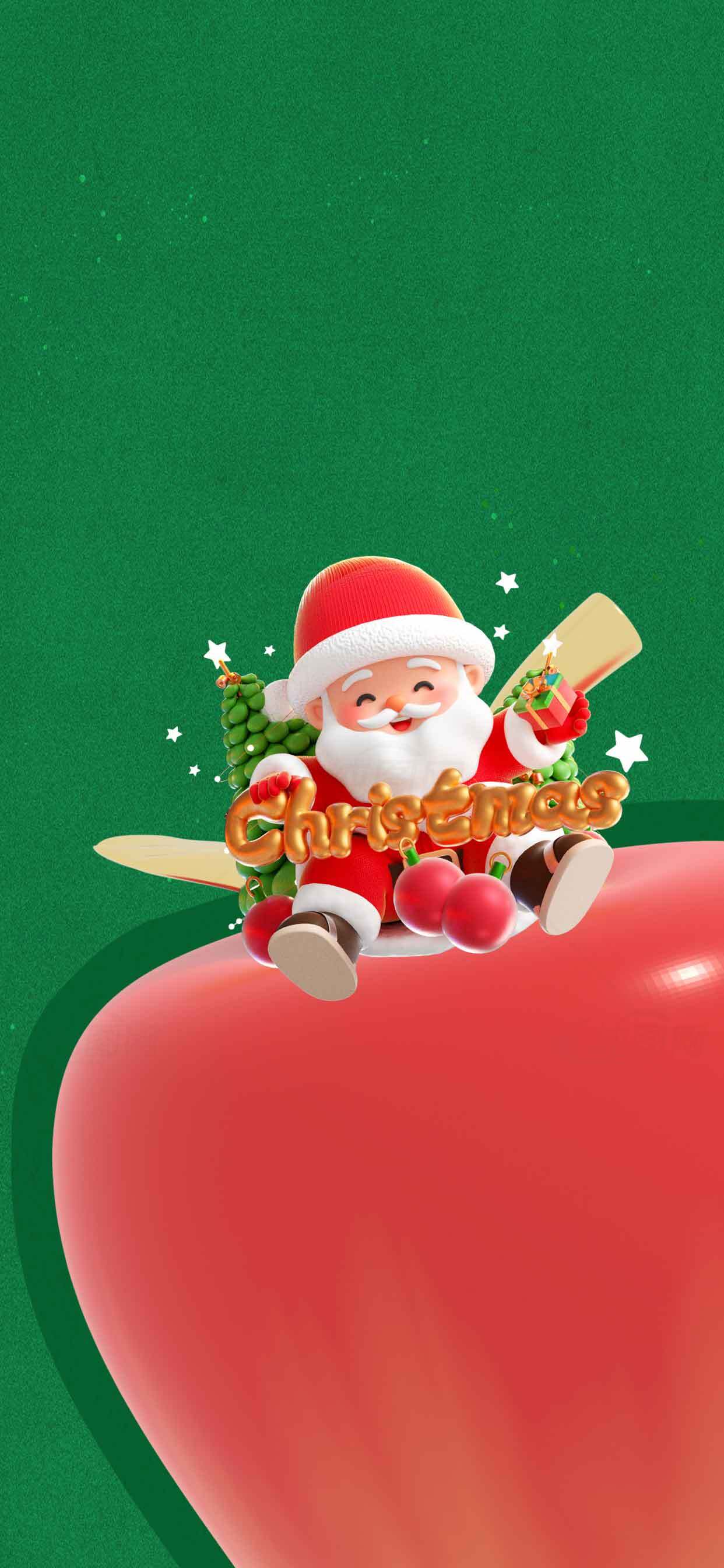 圣诞节创意装饰图片：绿色背景与红色元素的完美结合素材