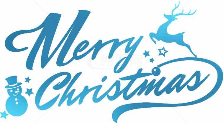 蓝色圣诞节祝福图片设计素材