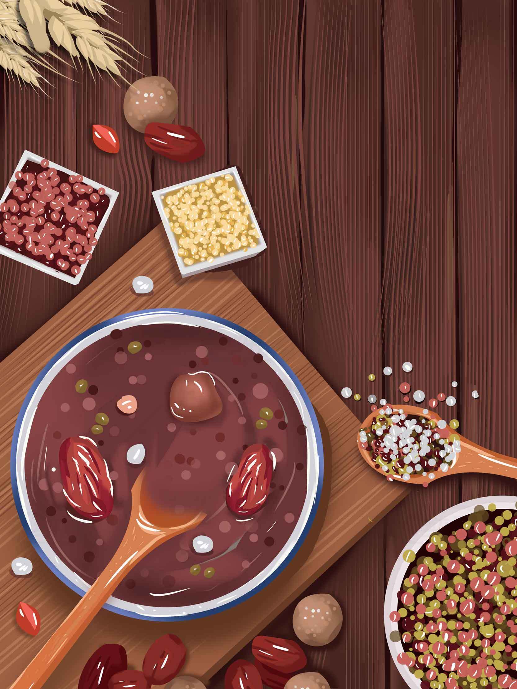 红豆杂粮粥美食图片 | 健康养生早餐推荐素材