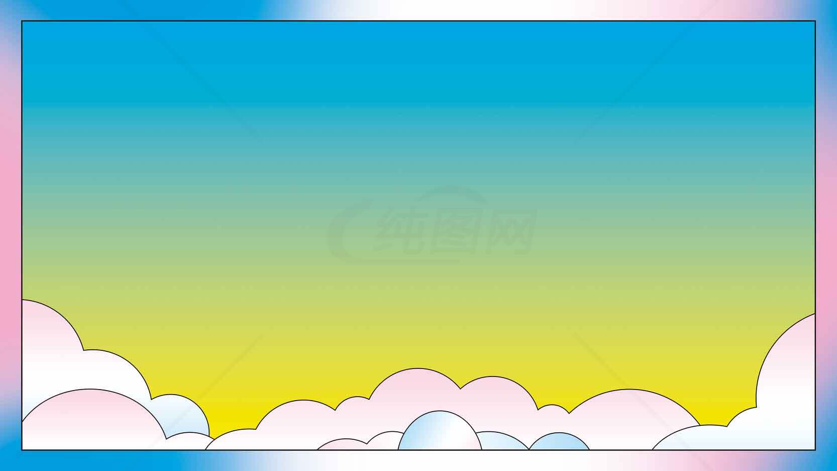 梦幻彩云与渐变天空背景图片素材