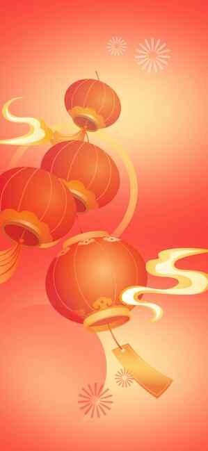 喜庆中国红灯笼背景图片