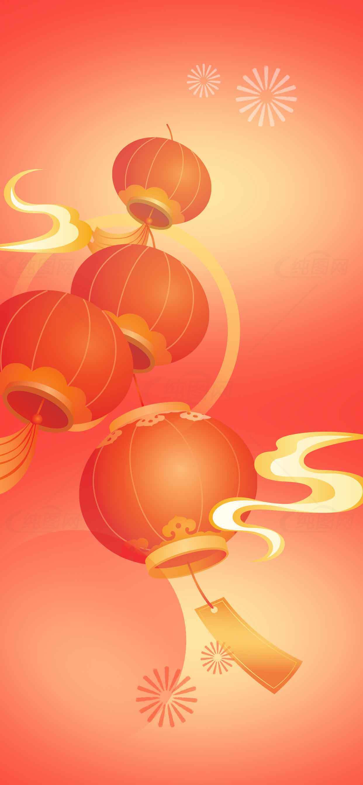 喜庆中国红灯笼背景图片素材