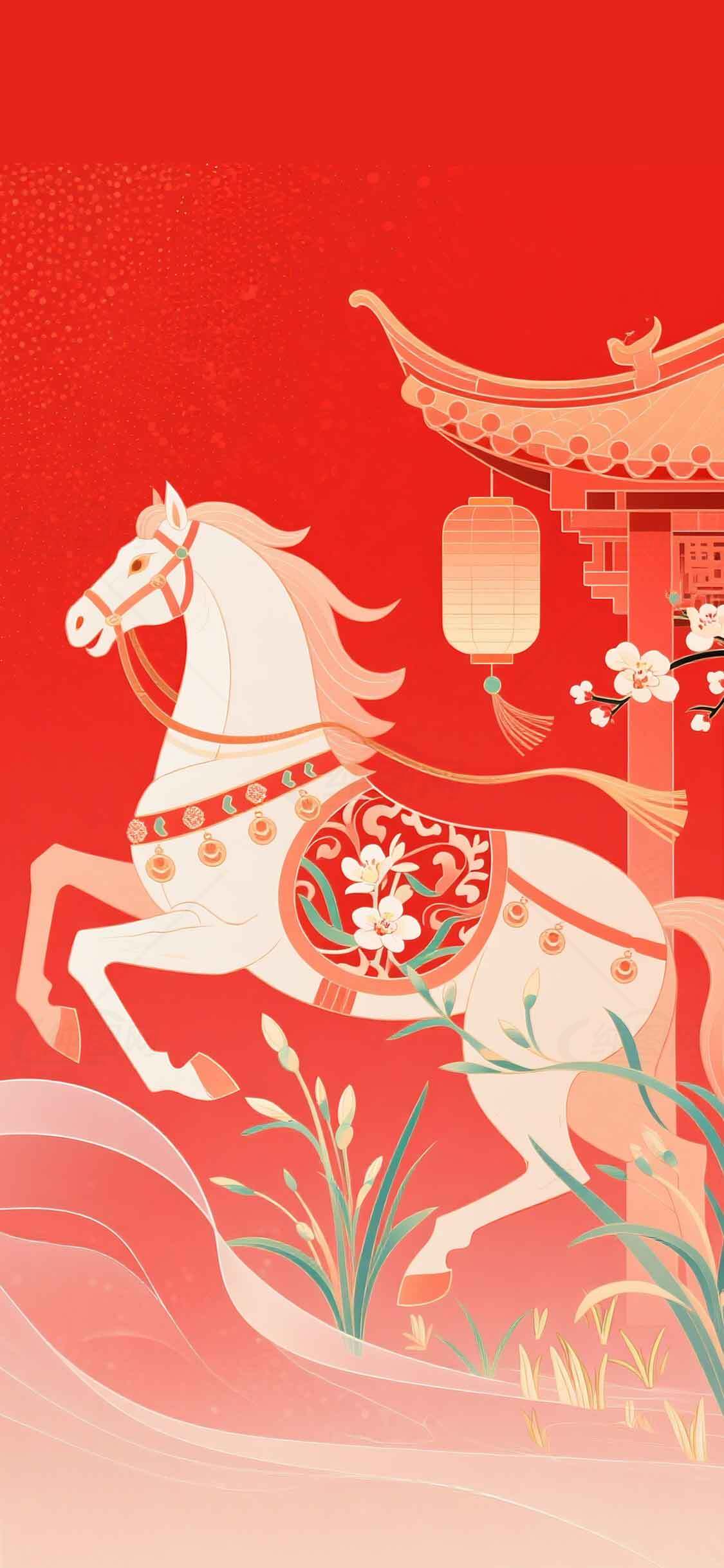 中国传统马年插画设计素材