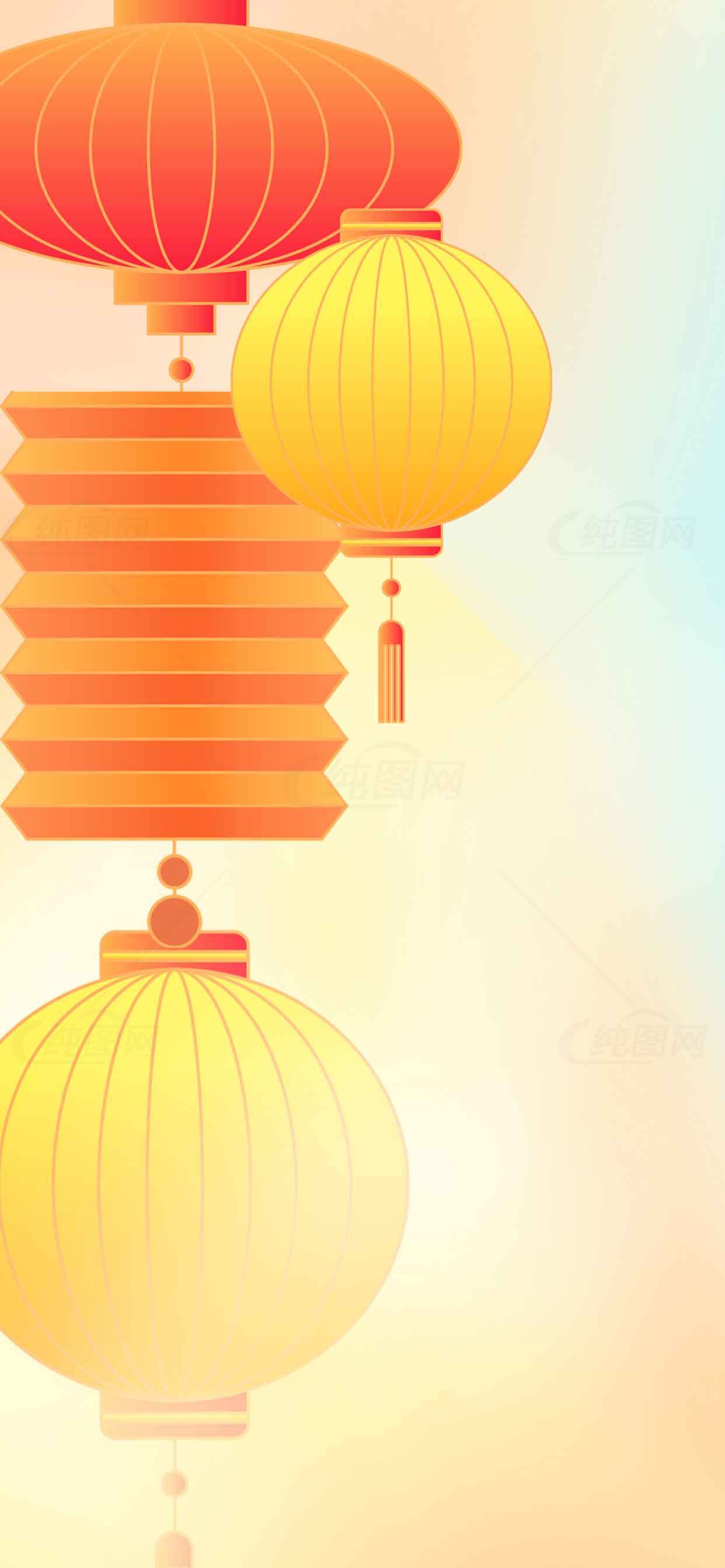 中式灯笼背景图片-喜庆节日装饰设计素材