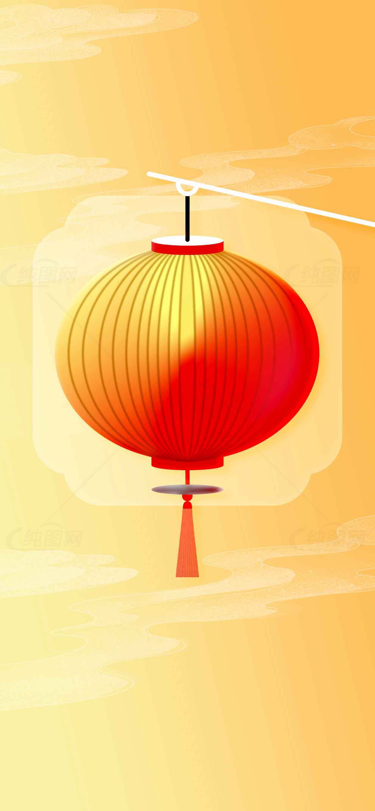 中国传统红灯笼插画背景素材