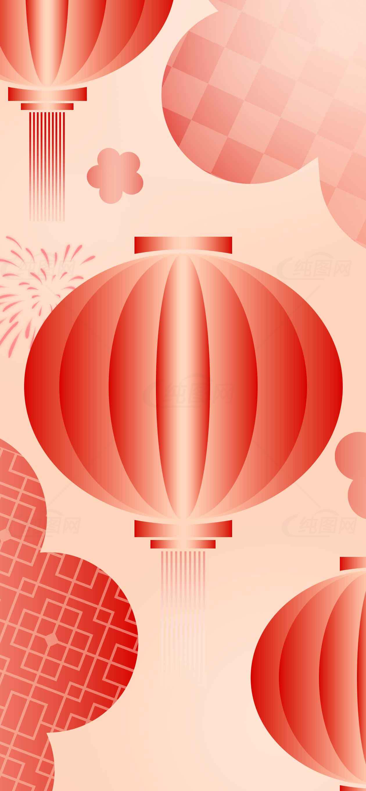 红色灯笼新年节庆背景图片素材