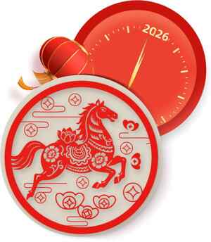 2026年生肖马新年红色主题设计图片