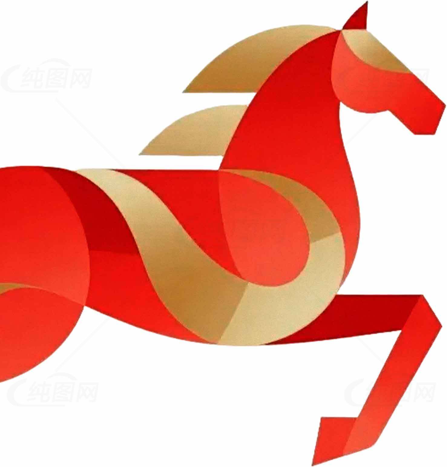 红色抽象马插画设计图片素材