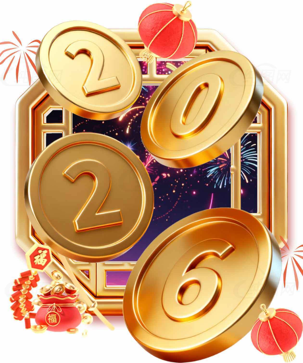 2026新年金色主题庆祝图片素材