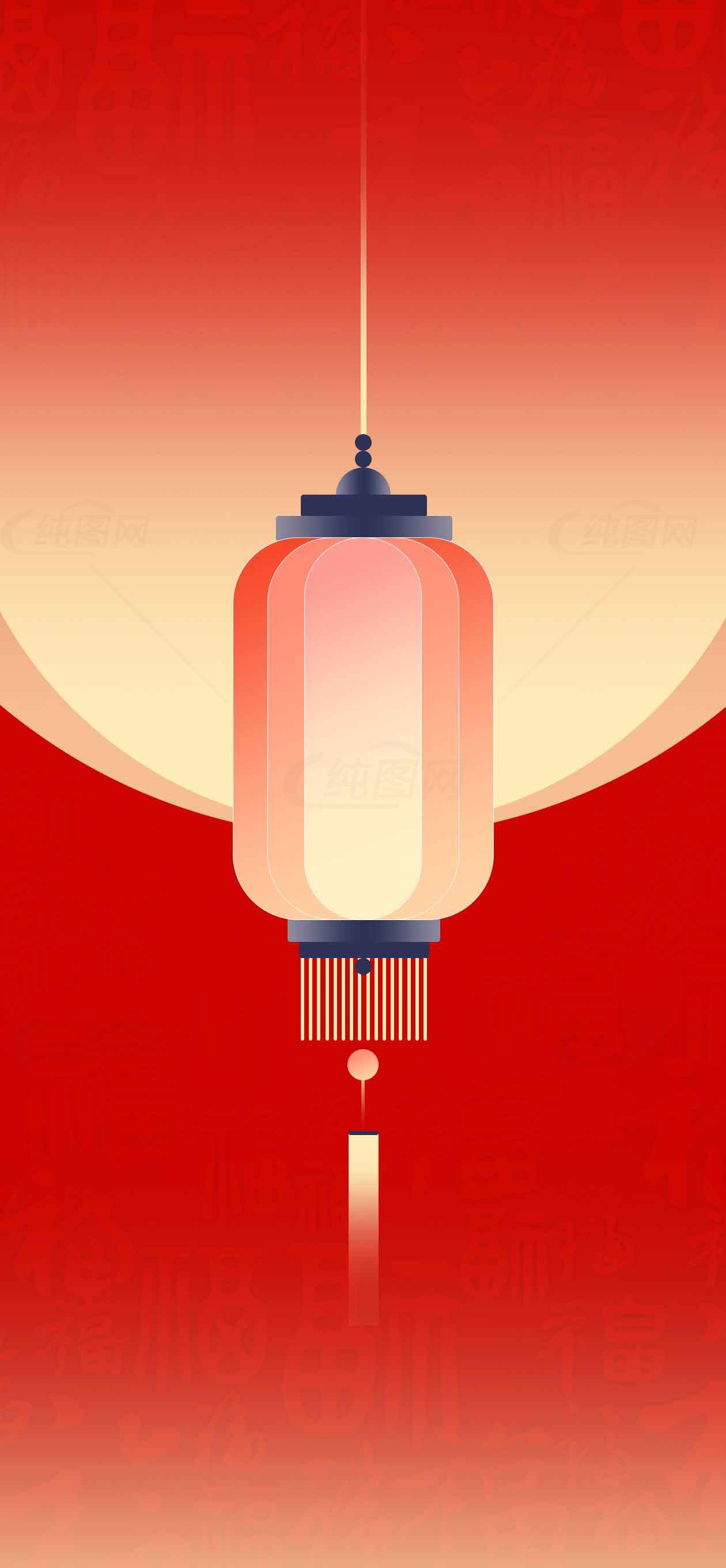 中国传统红灯笼插画背景图片素材