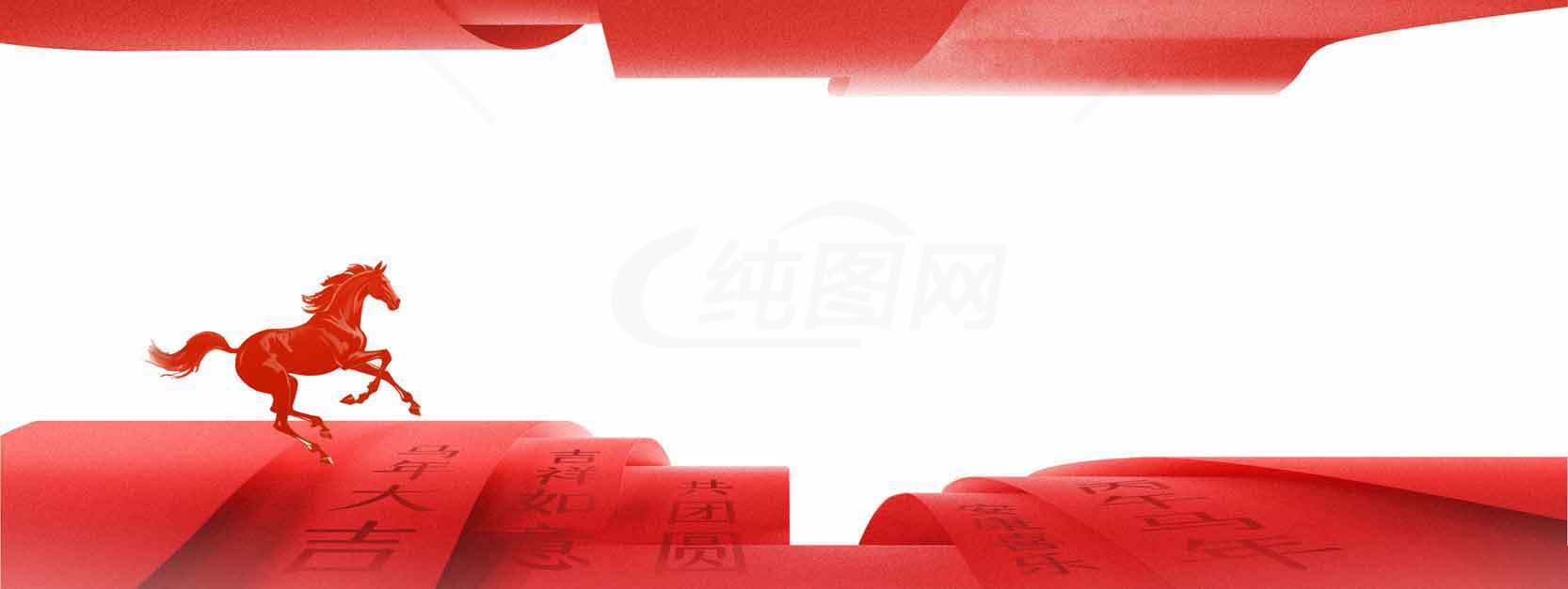 红色奔马艺术背景图片素材