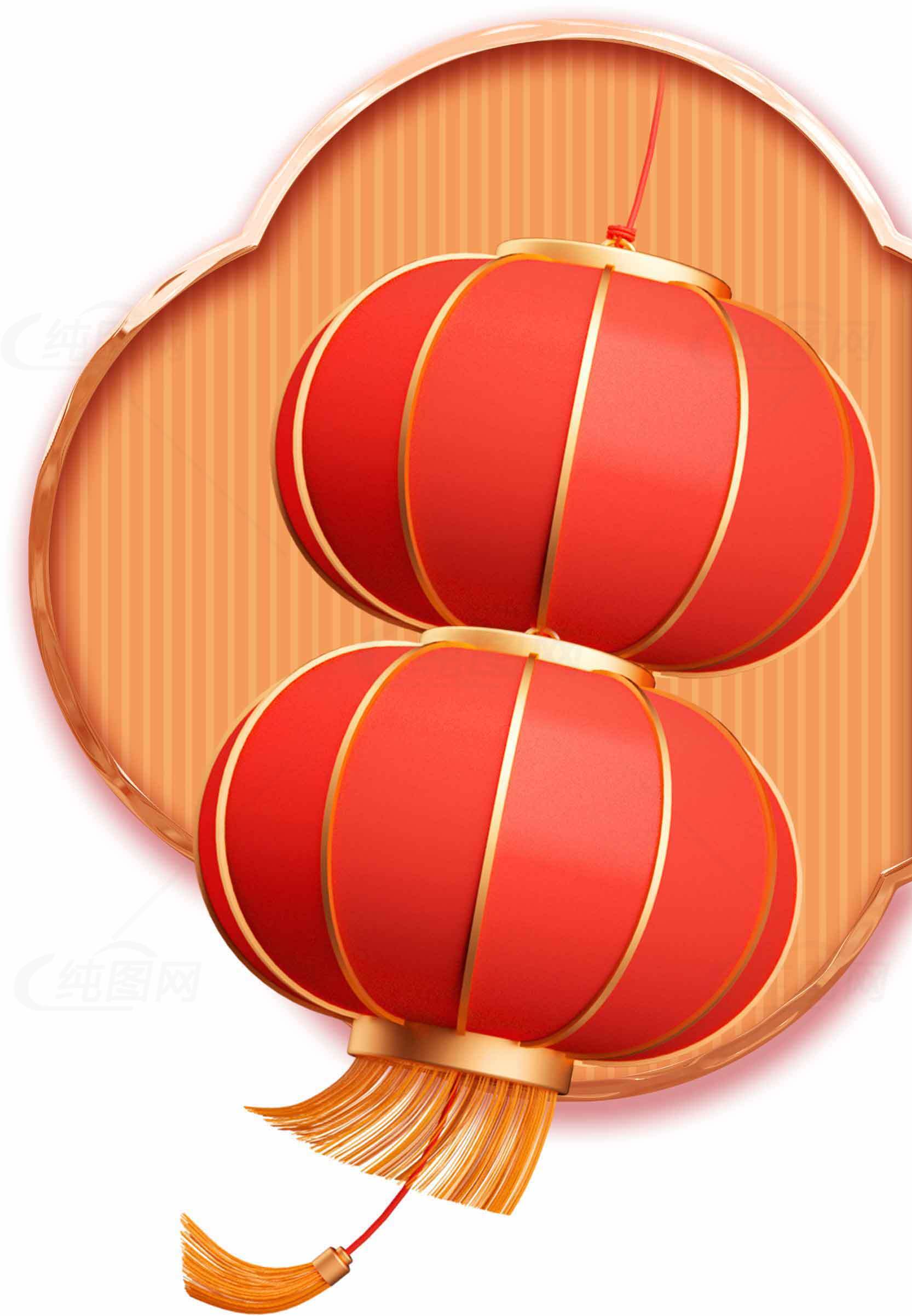 红色灯笼新年节庆装饰图片素材