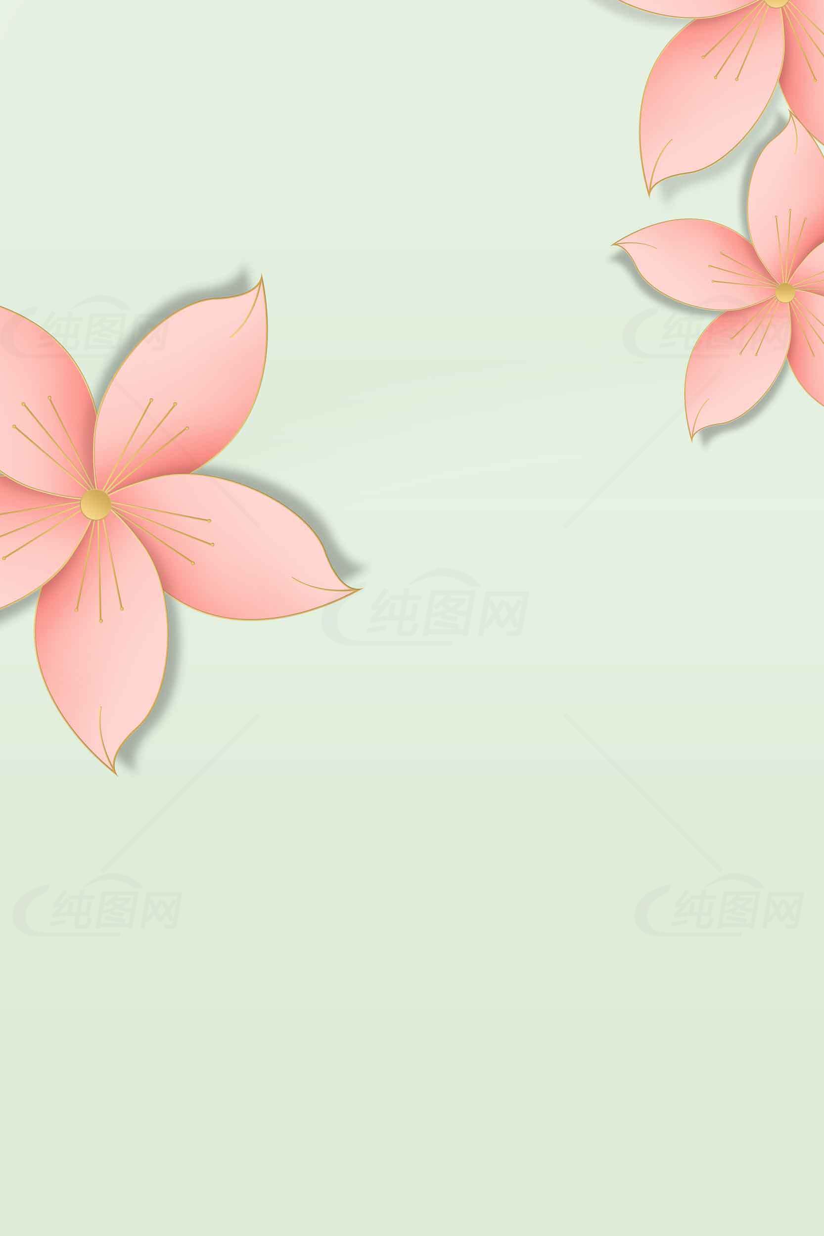 清新粉色花朵背景图片素材