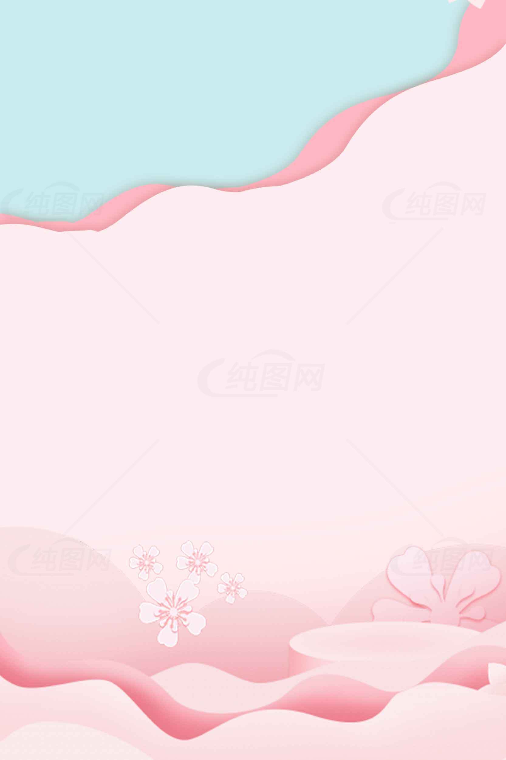 春日樱花粉色背景图片素材